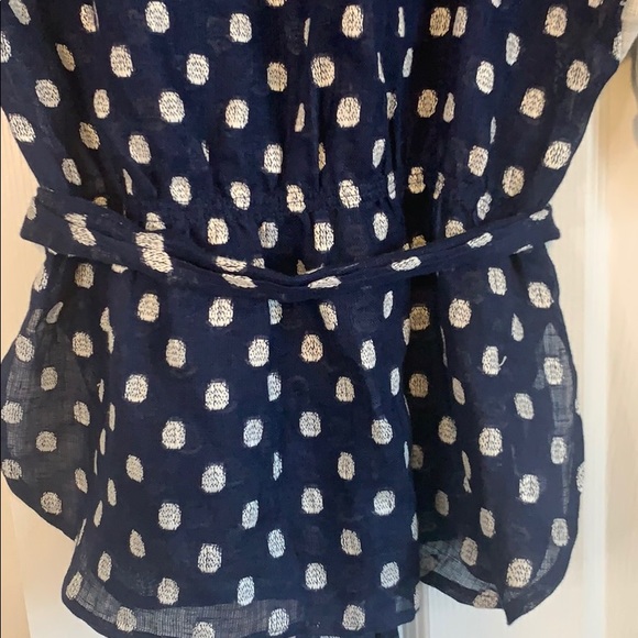 Anthropologie linen polka dot top size 8 - Picture 6 of 7